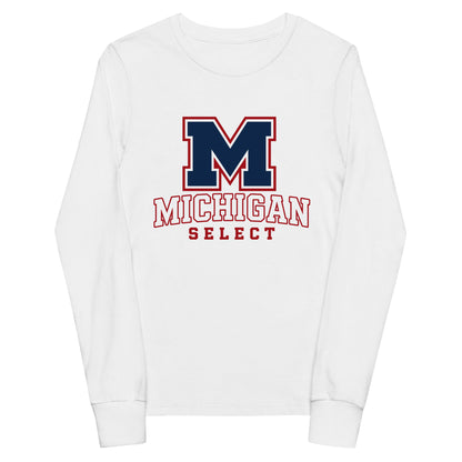 Performance | Youth Long Sleeve T-Shirt | Michigan Select Baseball | Emblem Logo