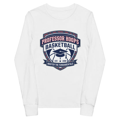 Performance | Youth Long Sleeve T-Shirt | Professor Hoops Basketball | Crest Logo