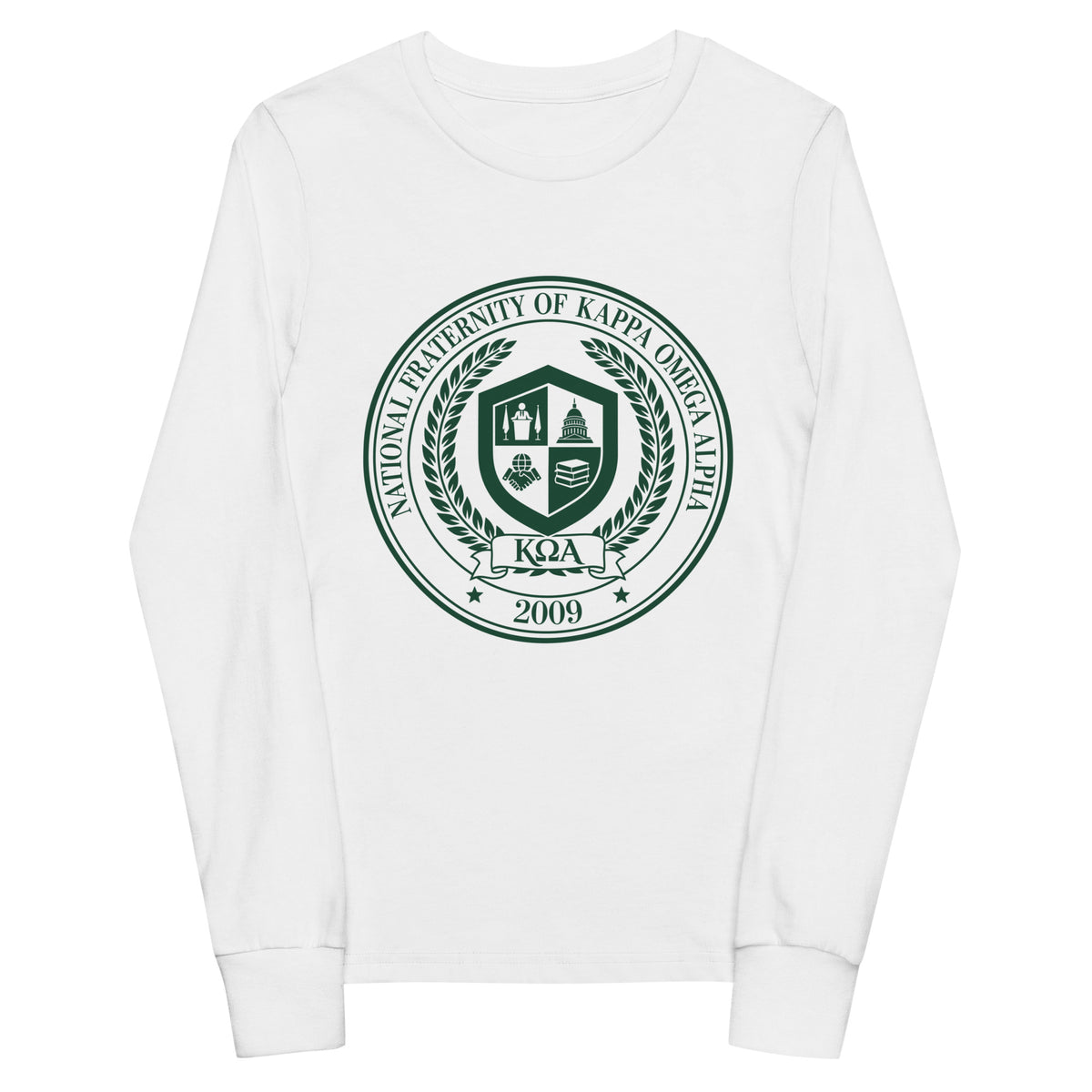 Performance | Youth Long Sleeve T-Shirt | Kappa Omega Alpha | Badge Logo