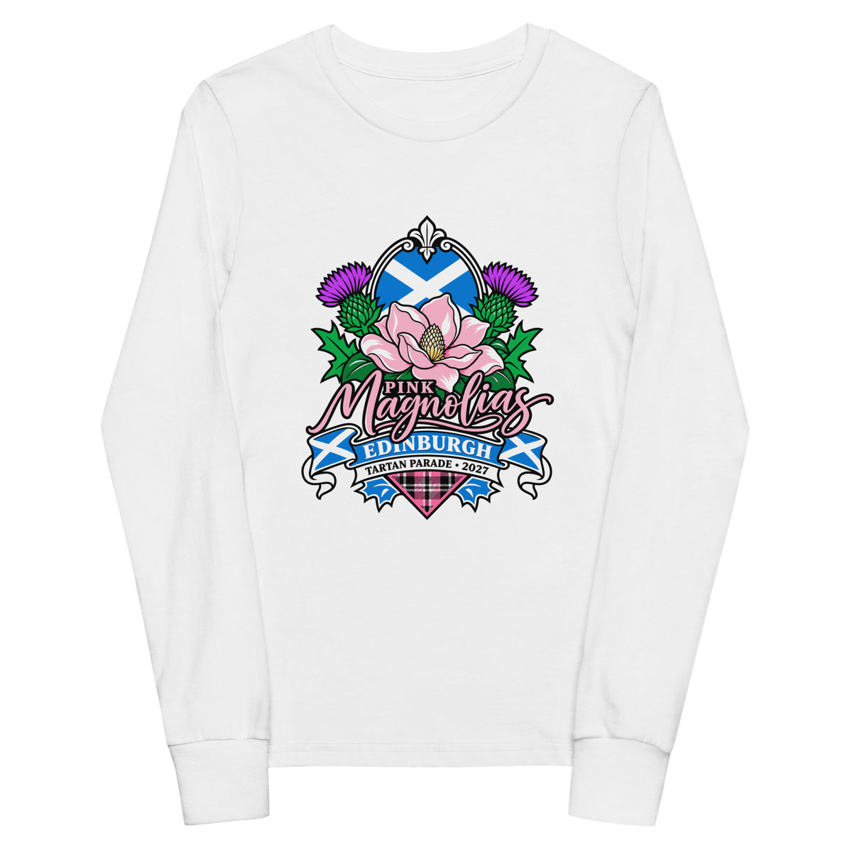 Performance | Youth Long Sleeve T-Shirt | Pink Magnolias Dance | Valor Logo