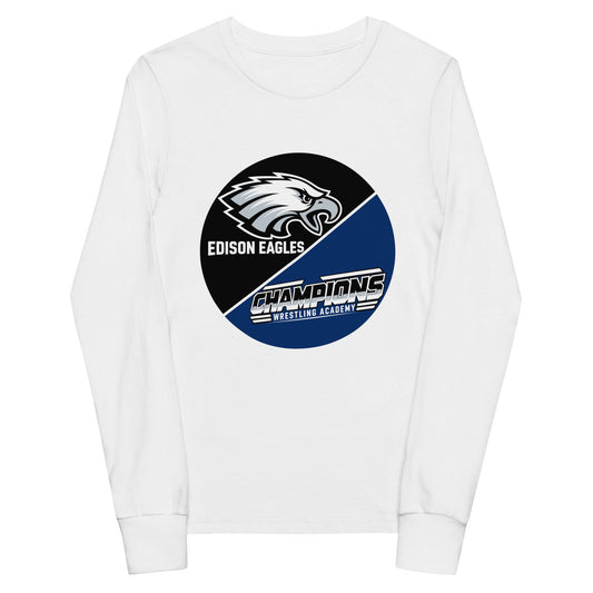 Performance | Youth Long Sleeve T-Shirt | Edison Eagles/CWA Wrestling | Badge Logo