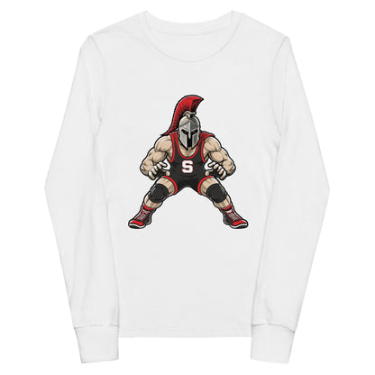 Performance | Youth Long Sleeve T-Shirt | Spartan Wrestling Club | Mascot Logo