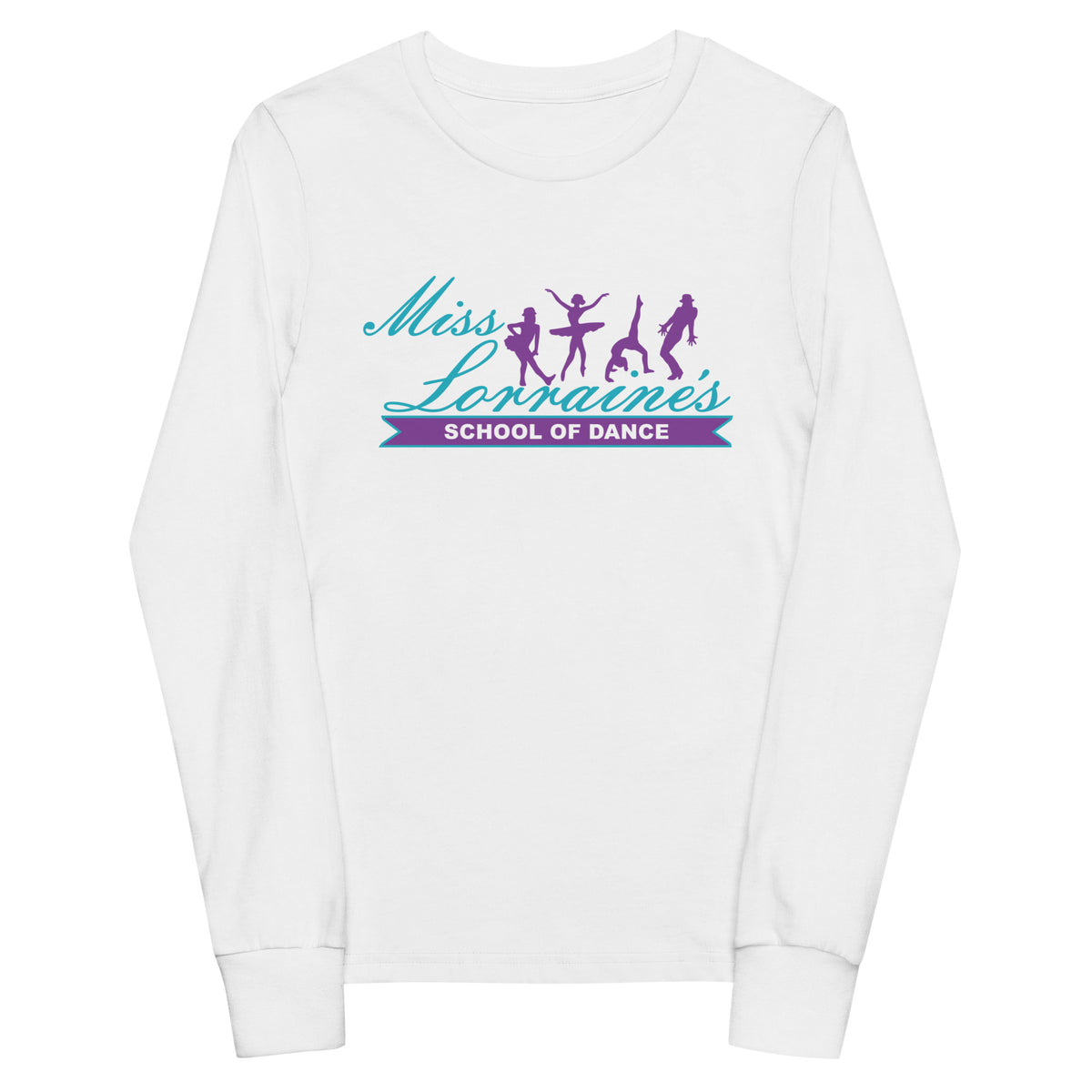 Performance | Youth Long Sleeve T-Shirt | Miss Lorraine’s School of Dance | Crest Logo
