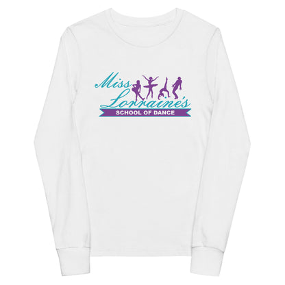 Performance | Youth Long Sleeve T-Shirt | Miss Lorraine’s School of Dance | Crest Logo