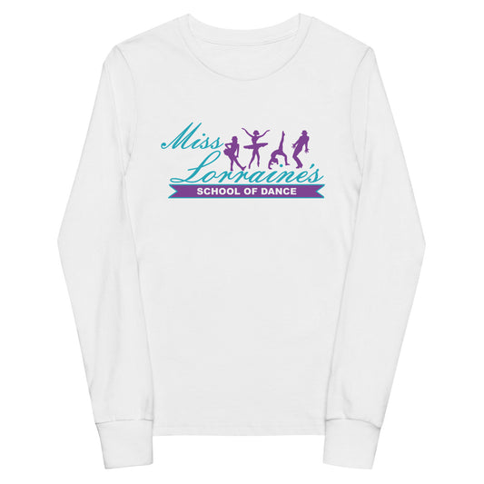 Performance | Youth Long Sleeve T-Shirt | Miss Lorraine’s School of Dance | Crest Logo