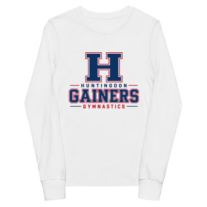 Performance | Youth Long Sleeve T-Shirt | HCC Gymnastics | Gainers Emblem Logo