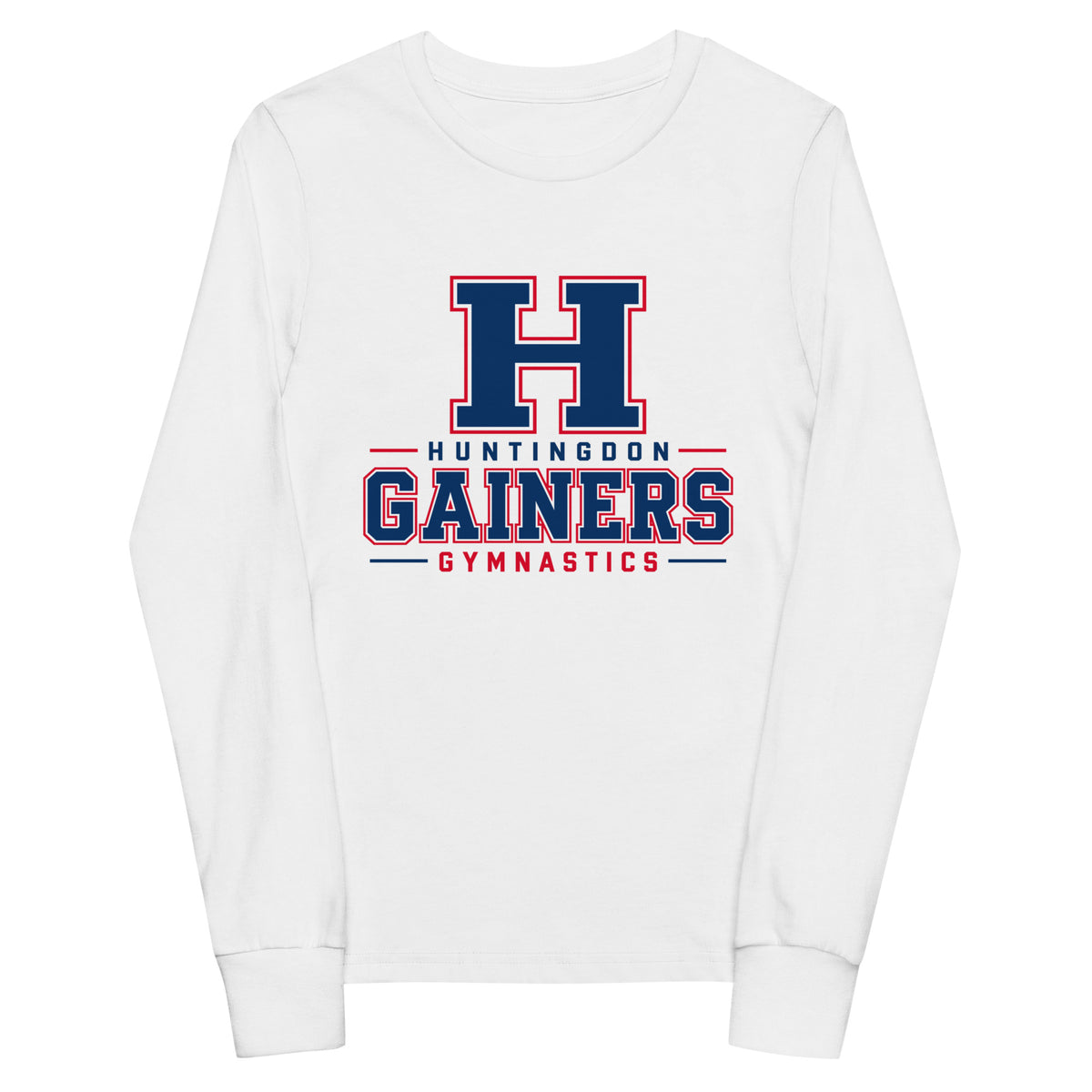 Performance | Youth Long Sleeve T-Shirt | HCC Gymnastics | Gainers Emblem Logo