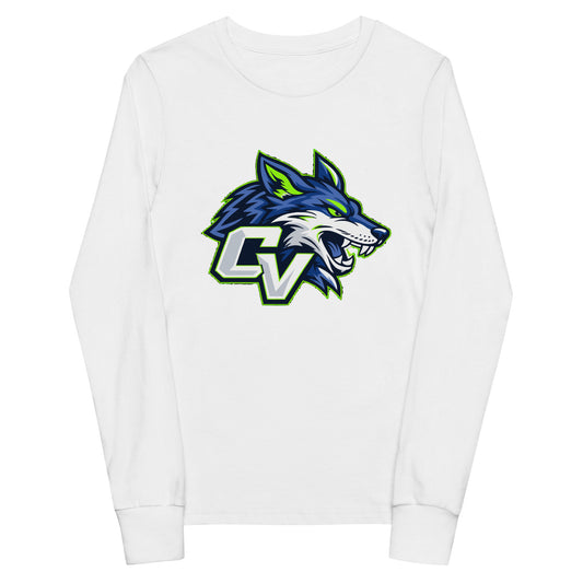 Performance | Youth Long Sleeve T-Shirt | Cumberland Valley Coyotes Football | Crest Logo