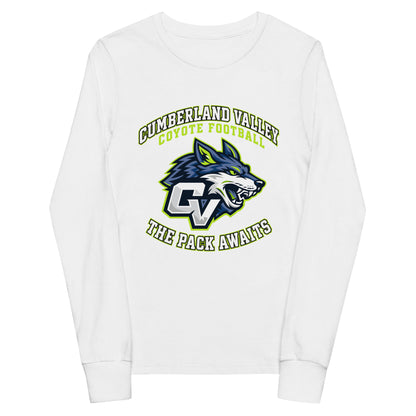 Performance | Youth Long Sleeve T-Shirt | Cumberland Valley Coyotes Football | Emblem Logo