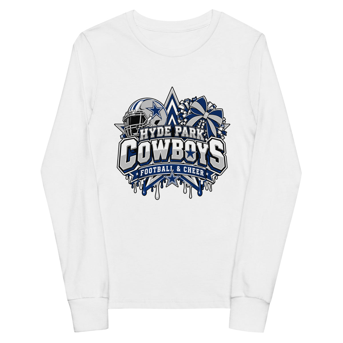 Performance | Youth Long Sleeve T-Shirt | Hyde Park Cowboys | Crest Logo