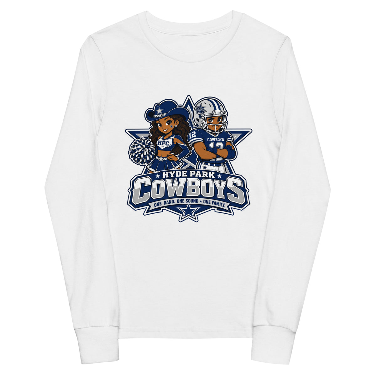 Performance | Youth Long Sleeve T-Shirt | Hyde Park Cowboys | Vanguard Logo
