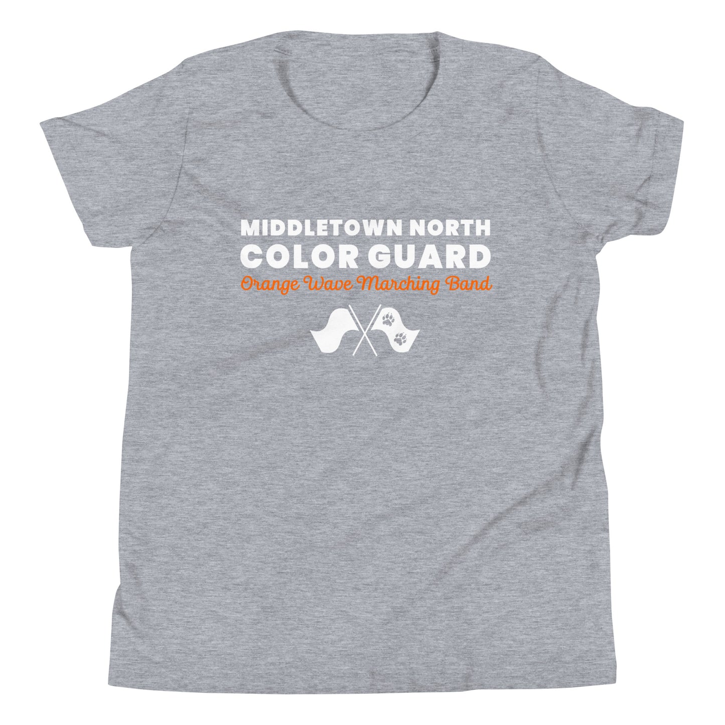 Performance | Youth T-Shirt | Orange Wave Marching Band | Modern Script Logo
