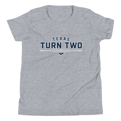 Performance | Youth T-Shirt | Texas Turn Two Baseball | Modern Script Logo