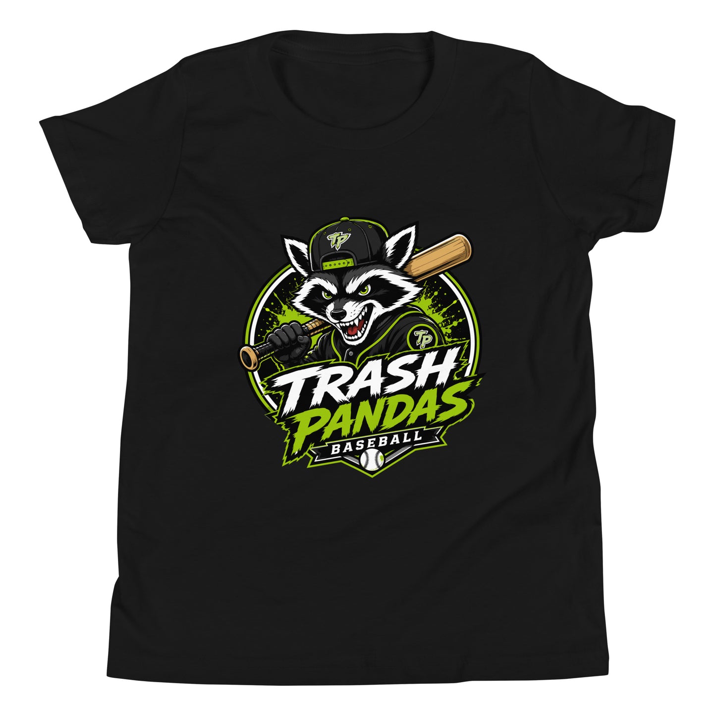 Performance | Youth T-Shirt | Trash Pandas Baseball Organization | Mascot Logo