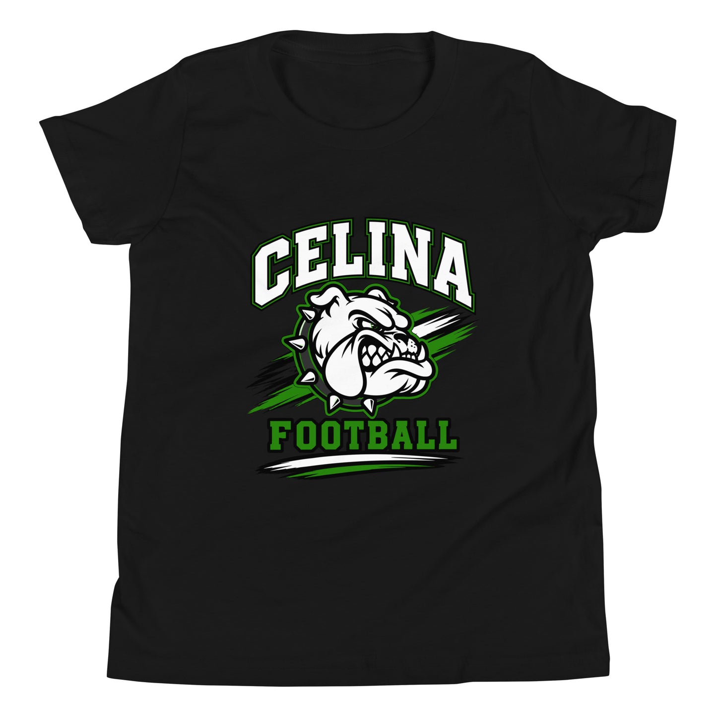 Performance | Youth T-Shirt | Celina Black Football | Emblem Logo