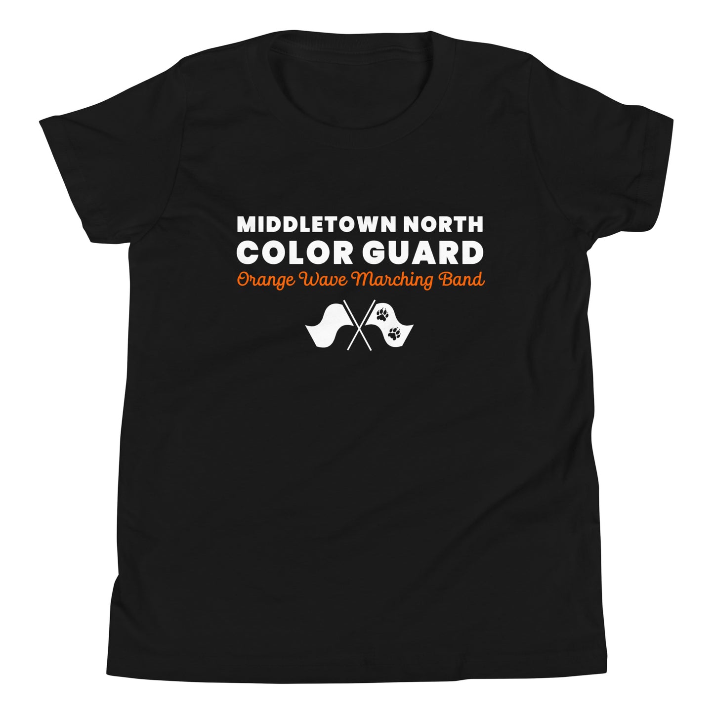 Performance | Youth T-Shirt | Orange Wave Marching Band | Modern Script Logo