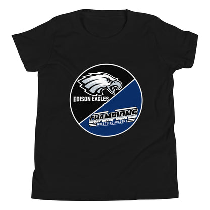 Performance | Youth T-Shirt | Edison Eagles/CWA Wrestling | Badge Logo