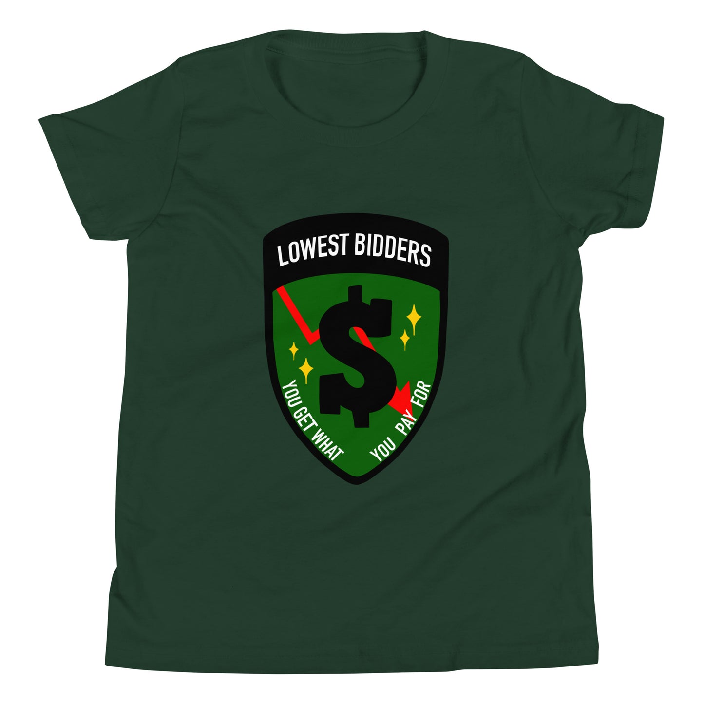 Performance | Youth T-Shirt | The Lowest Bidders | Emblem Logo