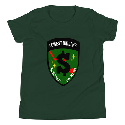 Performance | Youth T-Shirt | The Lowest Bidders | Emblem Logo