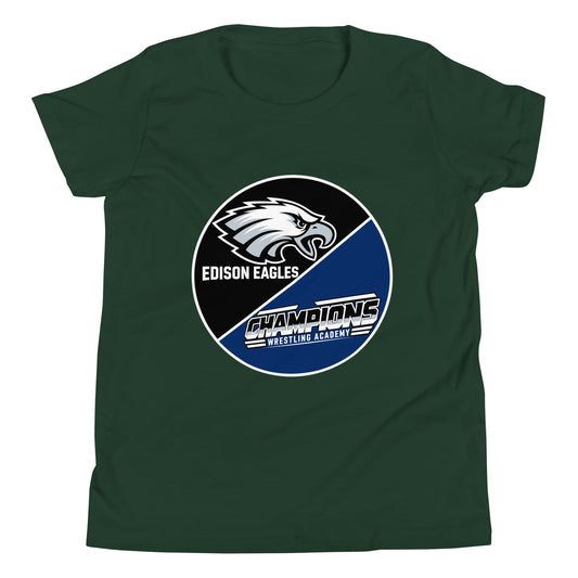 Performance | Youth T-Shirt | Edison Eagles/CWA Wrestling | Badge Logo