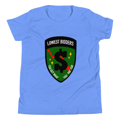 Performance | Youth T-Shirt | The Lowest Bidders | Emblem Logo