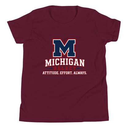 Performance | Youth T-Shirt | Michigan Select Baseball | Crest Logo