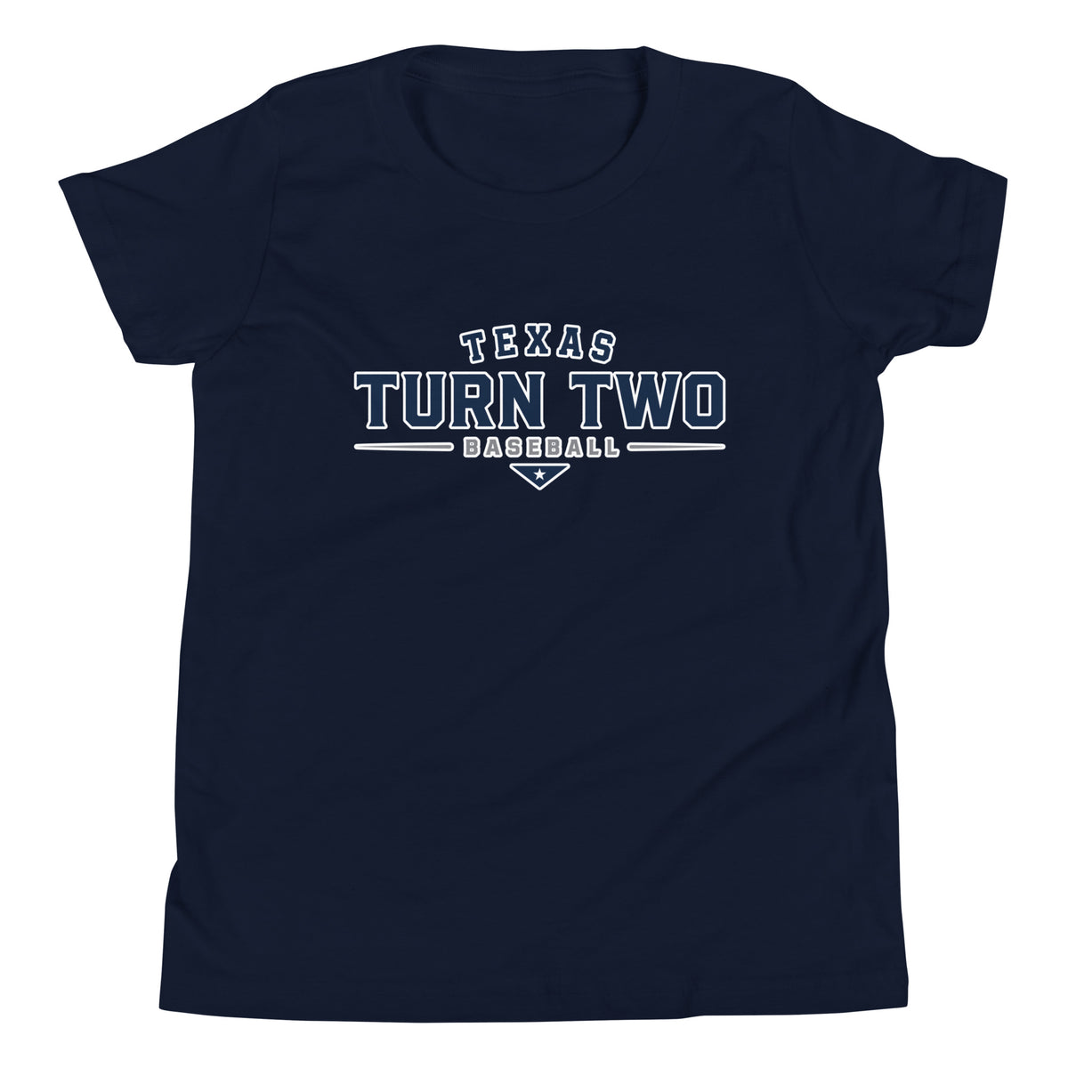 Performance | Youth T-Shirt | Texas Turn Two Baseball | Modern Script Logo