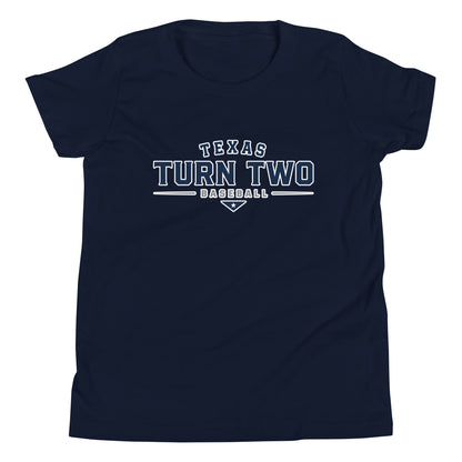 Performance | Youth T-Shirt | Texas Turn Two Baseball | Modern Script Logo