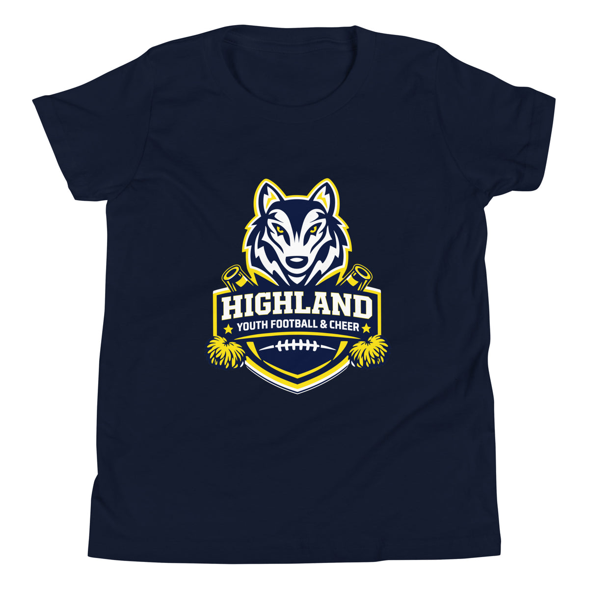 Performance | Youth T-Shirt | Highland youth football and cheer | Emblem Logo