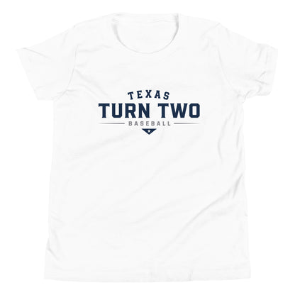 Performance | Youth T-Shirt | Texas Turn Two Baseball | Modern Script Logo