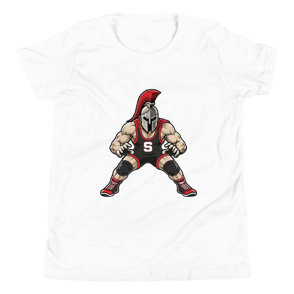 Performance | Youth T-Shirt | Spartan Wrestling Club | Mascot Logo